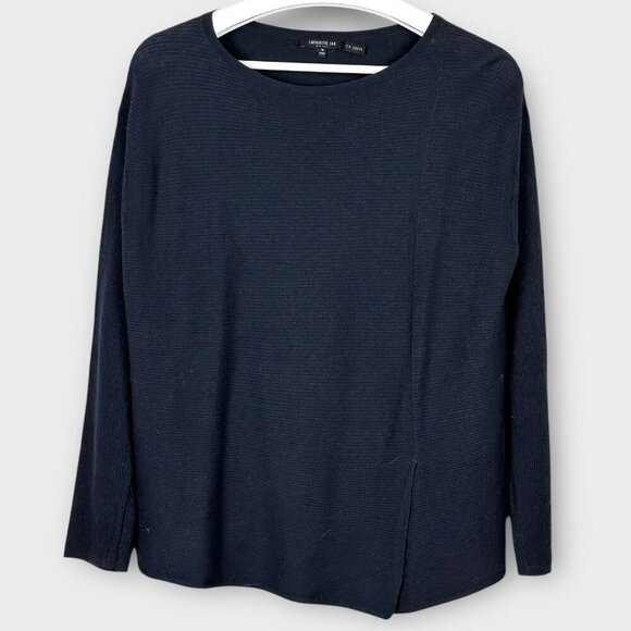 Lafayette 148 Lightweight Wool Crew Neck Sweater Black - Picture 1 of 8